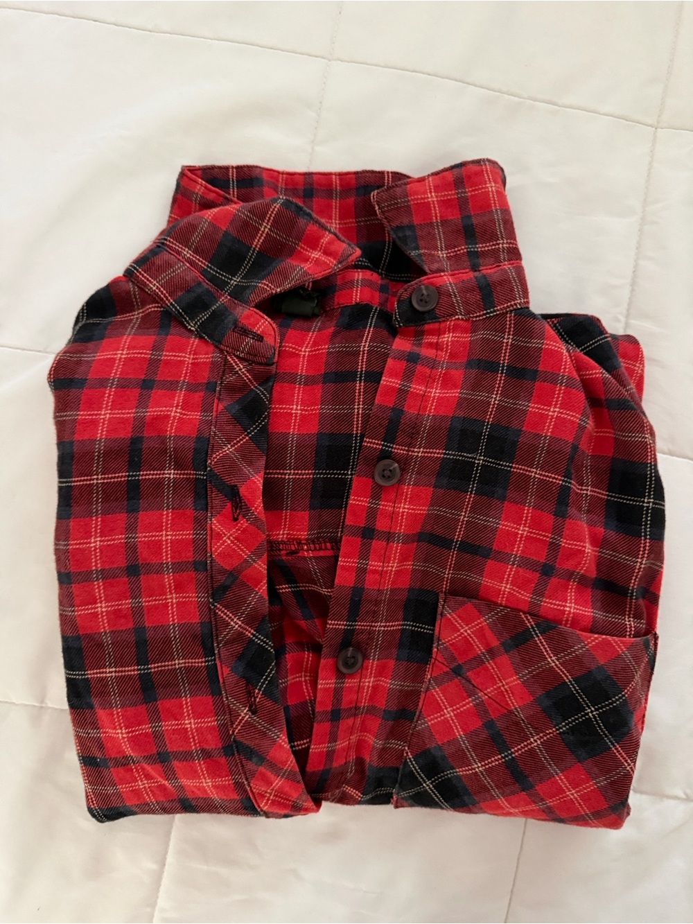 wild fable Red and Black Plaid Button-Down Shirt with Chest Pocket